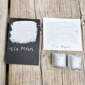 Tin Man Silver Chrome Handmade Watercolor Half Pan Paints water colour calligraphy paint arts and crafts