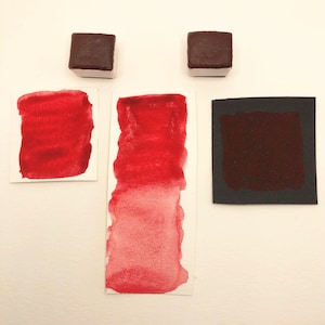 Alizarin Crimson Matte Red Handmade Water color Half Pan Paints Watercolour paint scrapbooking calligraphy crafts