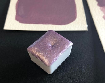 Lilac Purple Mica Handmade Water color Half Pan Paints Water colour paint Calligraphy arts and crafts