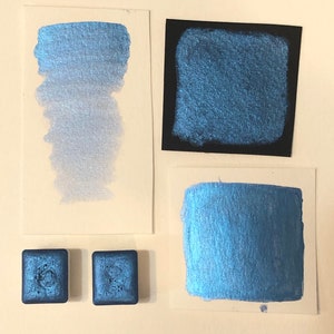 Blue Suede Mica Handmade Water color Half Pan Paints Watercolour paint Calligraphy arts and crafts