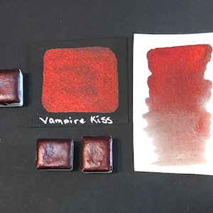 Vampire Kiss Red Handmade Water color Half Pan Paints Watercolour paint Arts Crafts and Calligraphy