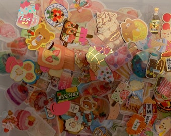Kawaii Food Sticker Flakes | Japanese Stationery Ephemera (80 pc)