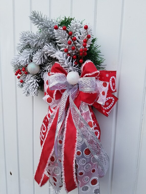Candy Cane Wreath For Double Doors Christmas Candy Cane Wreath Candy Cane Christmas Wreath Candy Cane Front Door Decor Front Door