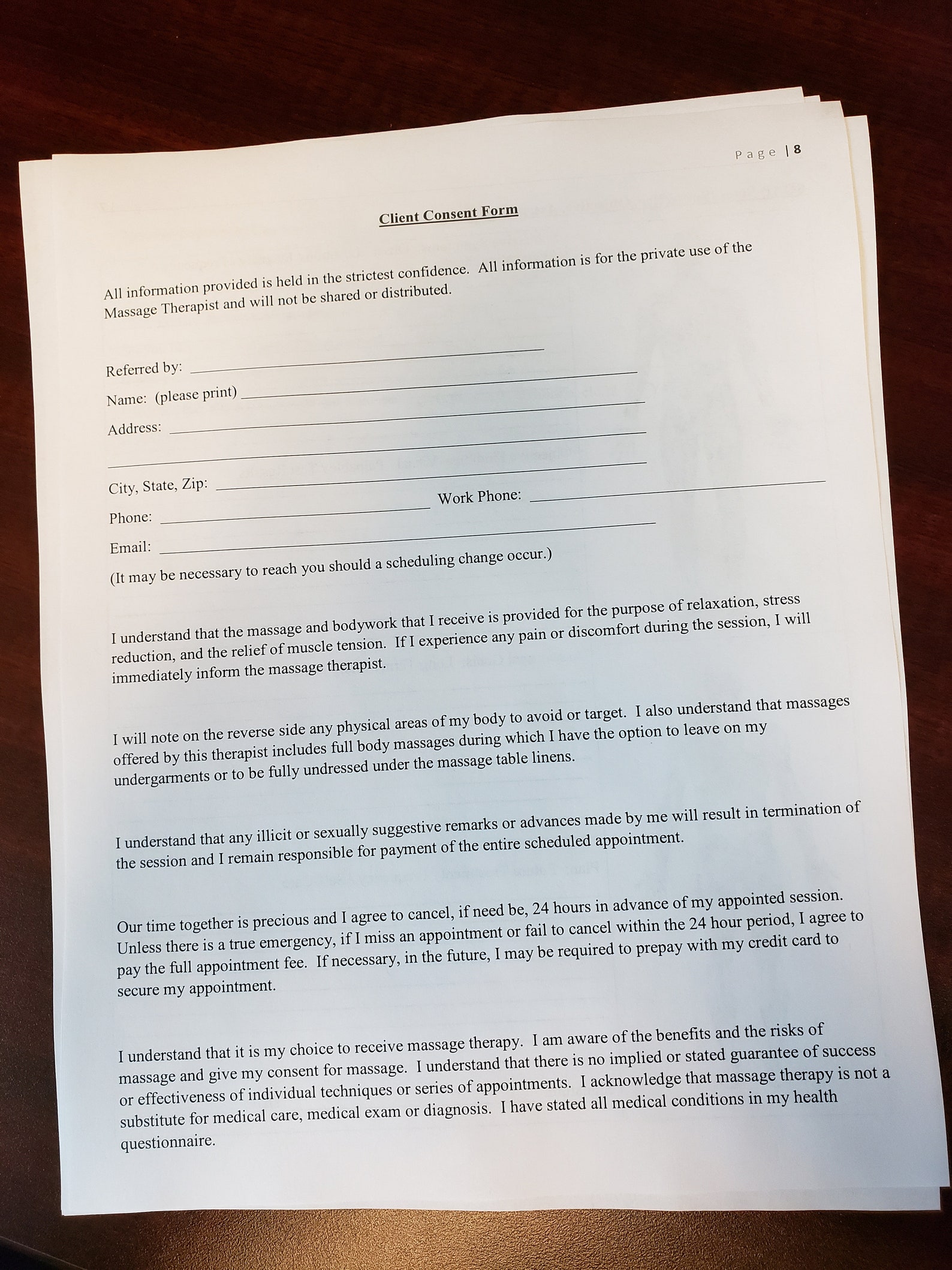 Printable Massage Therapy Client Intake Forms Client forms ...
