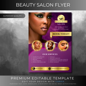 Beauty Salon Flyer, Makeup artist flyer, Esthetician Flyer, Nail Salon Flyer, Hair Salon Flyer - Read description first before purchase!