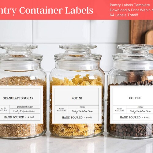 Pantry Label Sticker Template Printable Pantry Labels Etsy