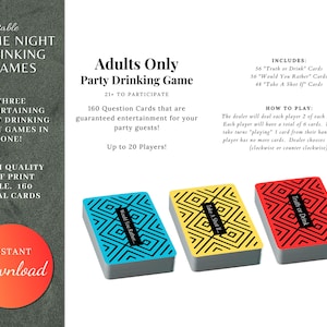 Adults Only Drinking Party Game Template, PLEASE read description before purchase