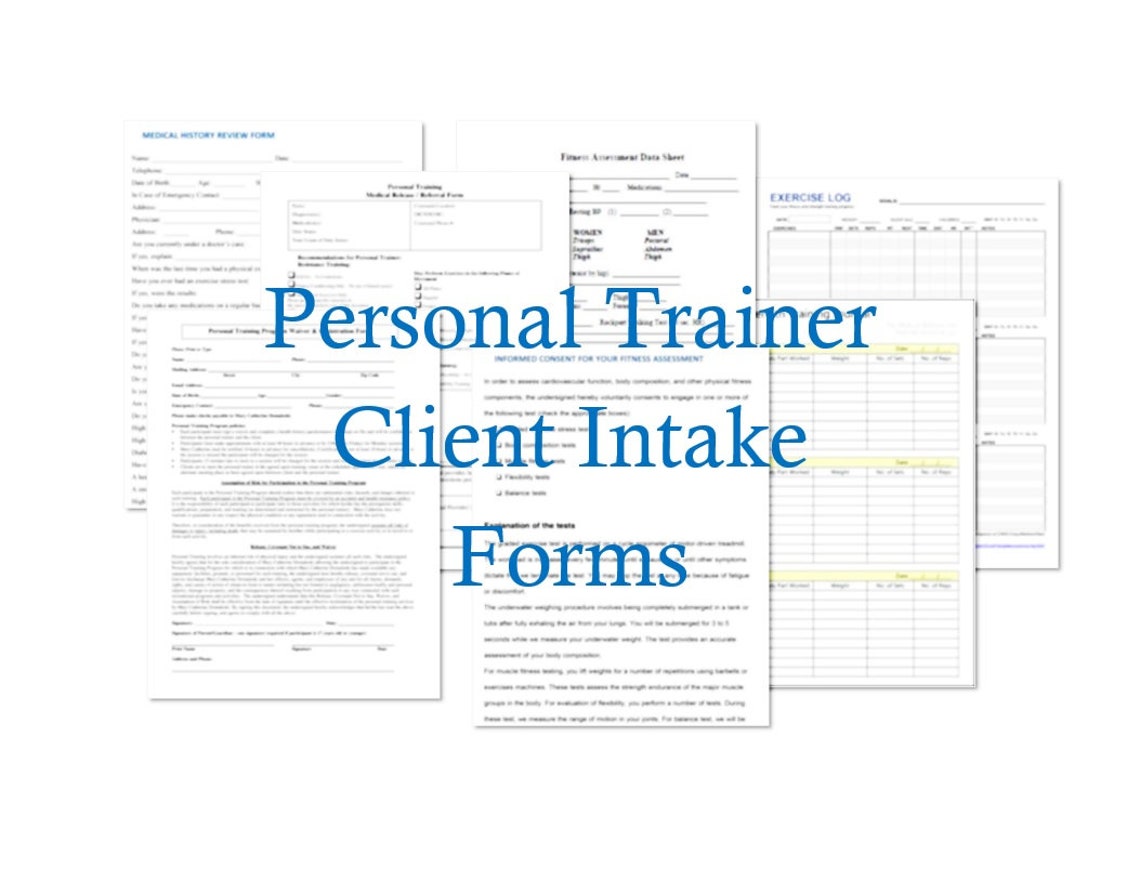 Printable Personal Trainer Client Intake Forms Etsy