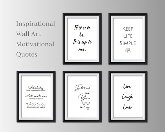Inspirational Wall Art Motivational Quotes Instant Etsy