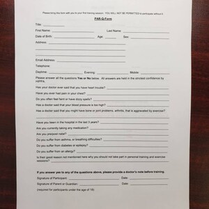 Printable Personal Trainer Client Intake Forms | Etsy