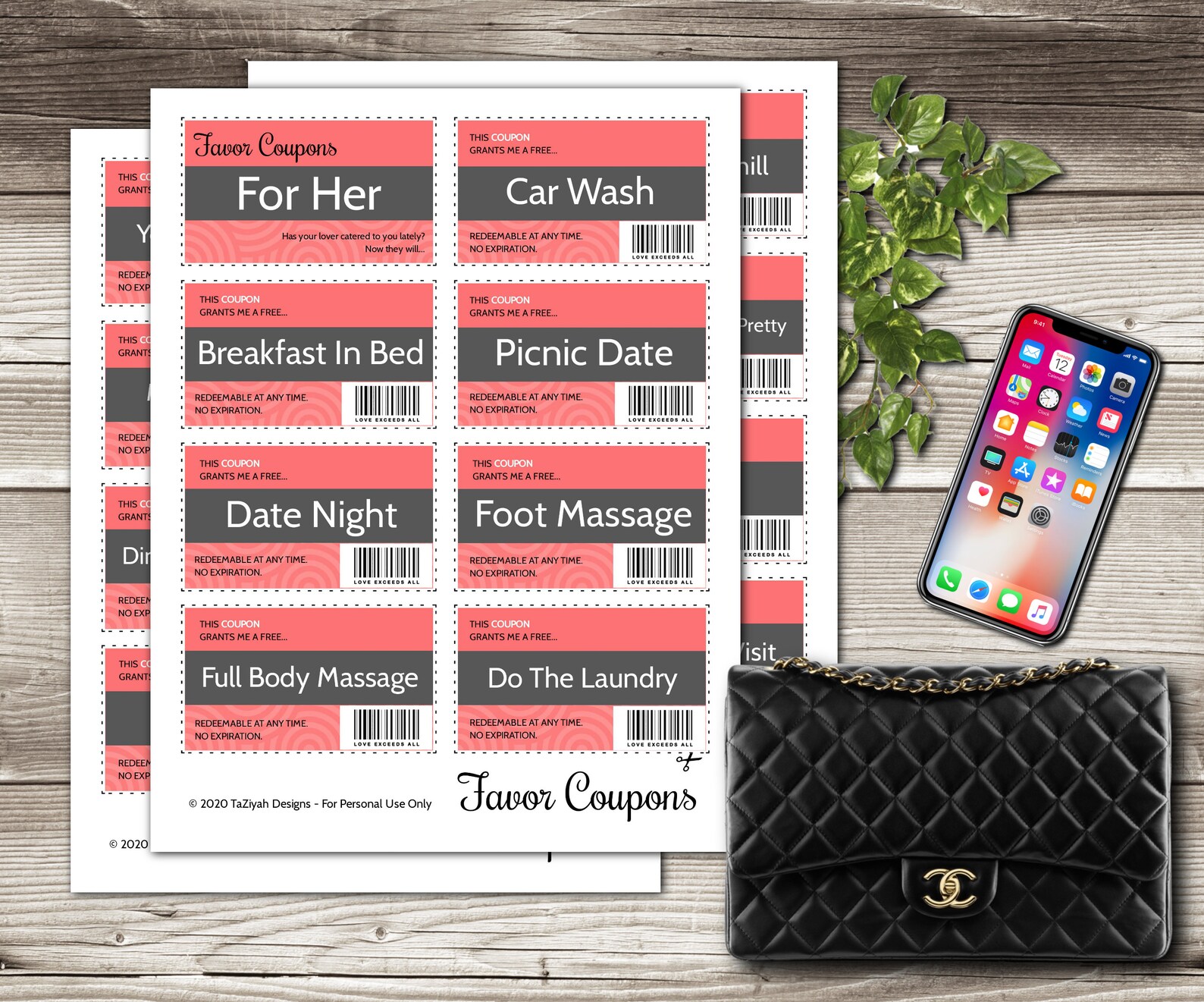 Downloadable Love Coupons Favor Coupons Intimate Coupons Etsy