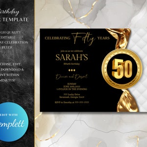 50th Birthday Flyer Template Read Description First Before Purchase - Etsy