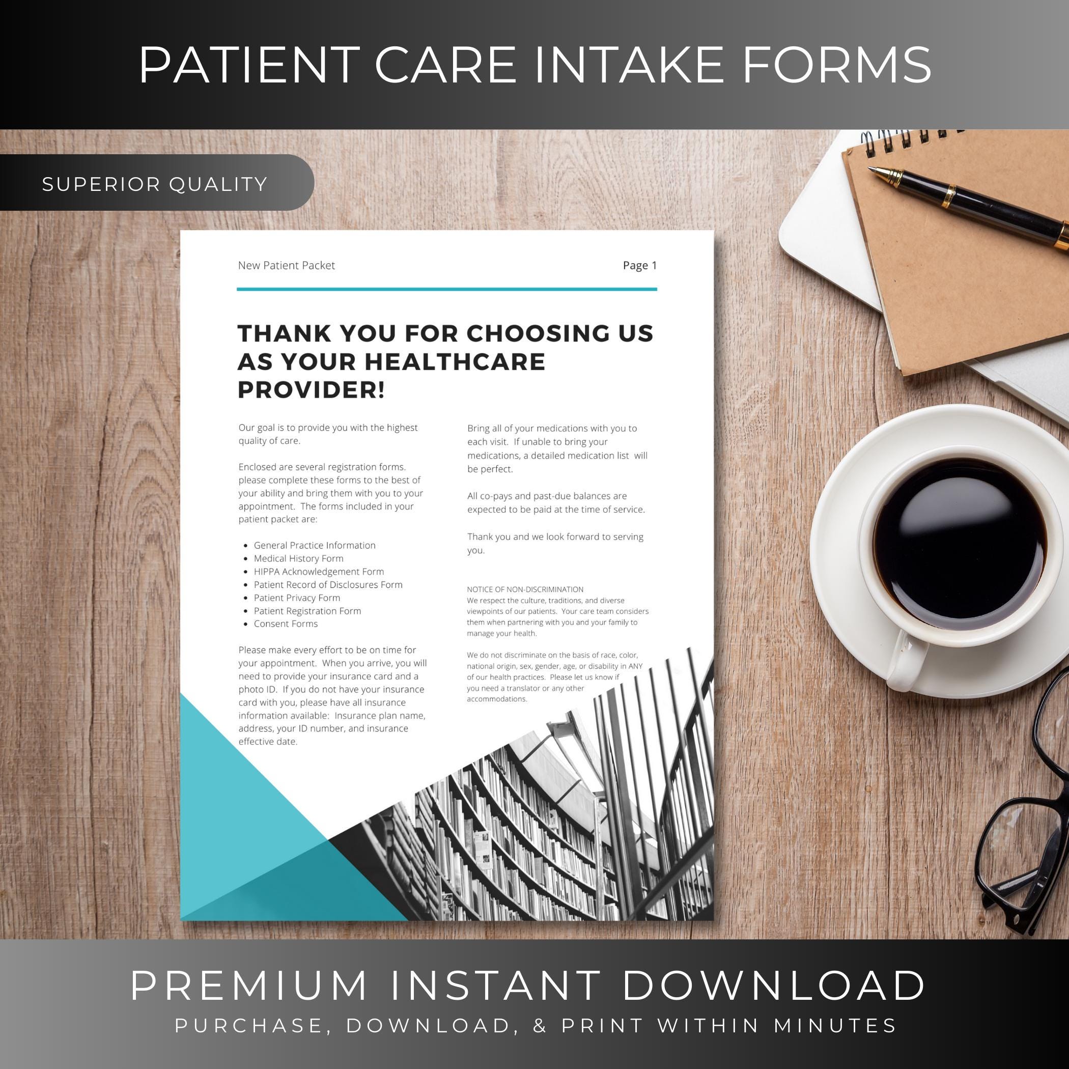 Patient Intake Forms, New Patient Registration/check-in Forms, Instant ...