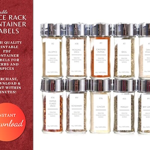 Spice Rack Labels, Spice Container Labels