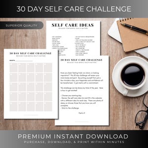 30 Day Self Care Challenge |  Instant Download |  PDF file