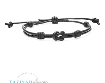 Leather knot adjustable bracelet, Unisex Adjustable bracelet, Leather Bracelet, For Her, For Him, Present, Gift, handmade