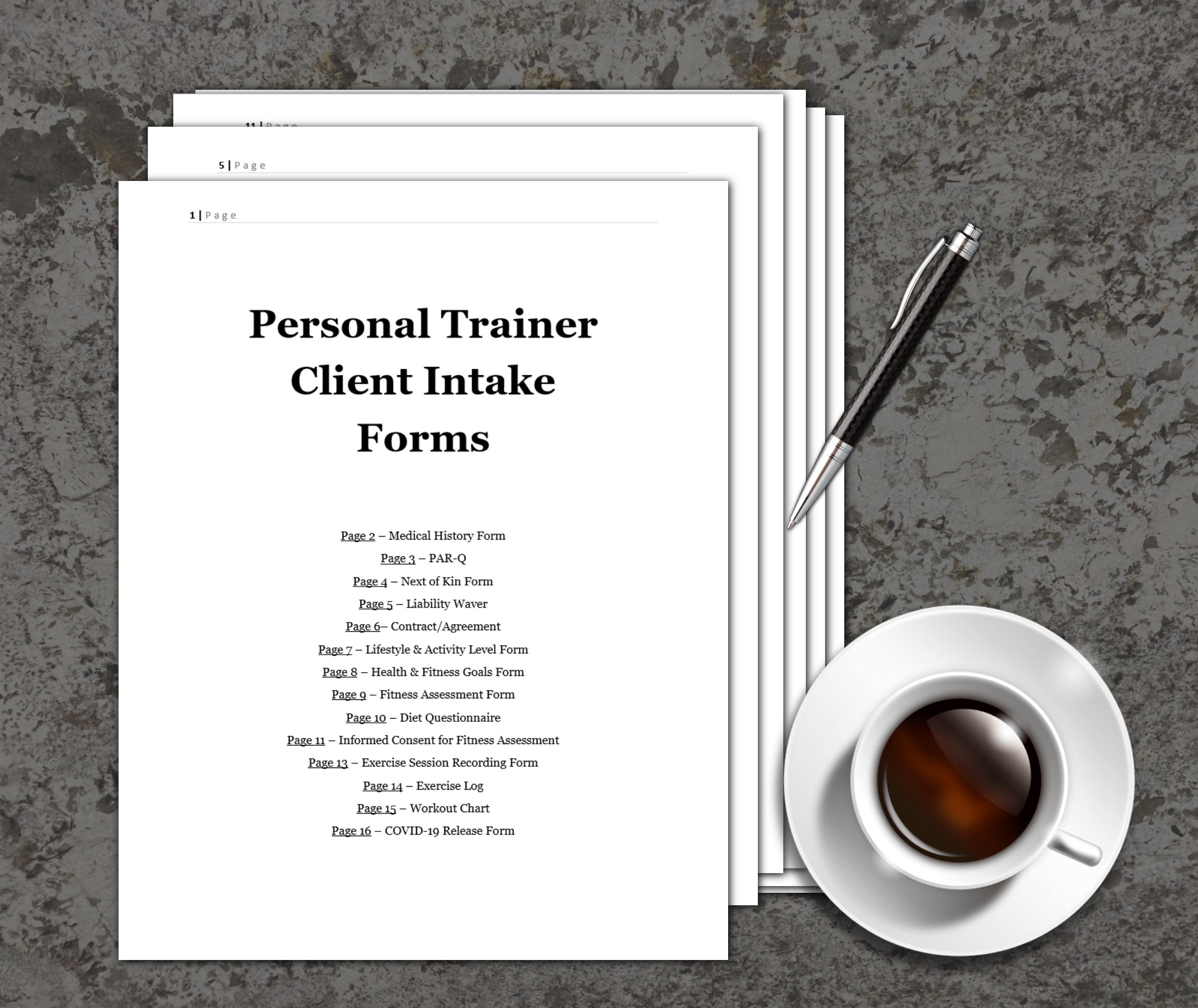 Worksheet client personal trainer Personal Training