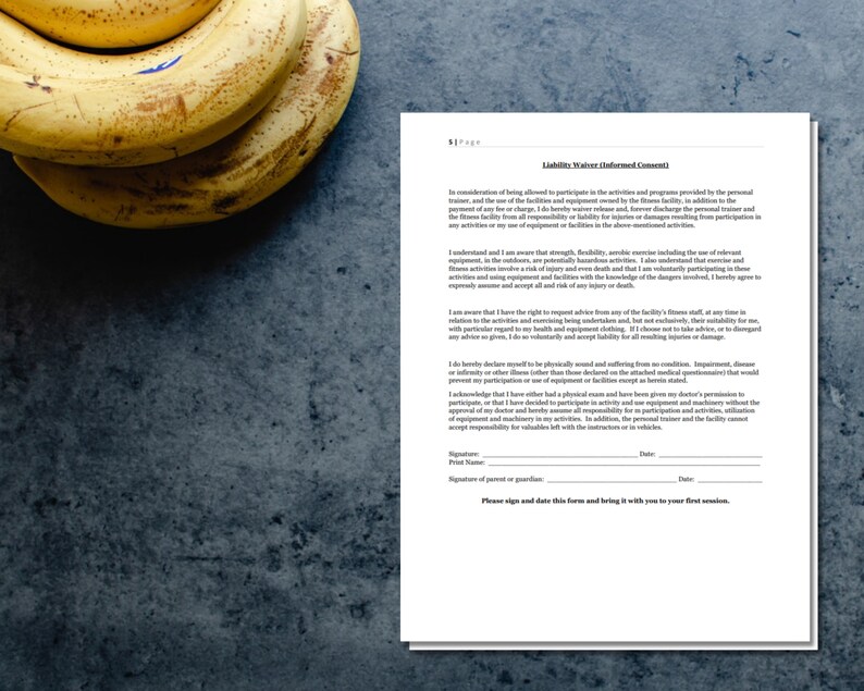 Printable Personal Trainer Client Intake Forms - Etsy