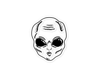 Alien Head Sticker | Waterbottle Sticker | Goth Sticker