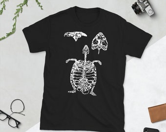 Turtle Skeleton Scientific Illustration T-Shirt