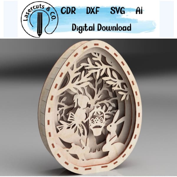 Shadowbox Easter Egg, Layered Easter Egg, Shadow Box, CDR, SVG cricut Silhouette, Lasercut, vector, Template Design Shadowbox Easter Egg, Layered Easter Egg, Shadow Box, CDR, SVG cricut Silhouette, Lasercut, vector, Template Design