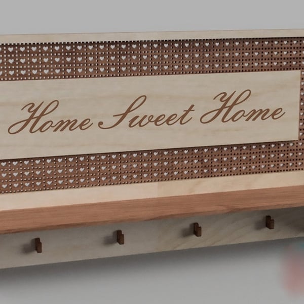 Schlüsselhalter Laser Dateien glowforge svg Schlüssel Halter dxf Schlüsselanhänger Laser geschnitten Home Sweet Home Schlüsselanhänger Halter svg geschnitten Datei für Laser Maschine, CNC