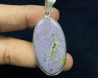 Stichtite Gemstone Silver Plated Pendant