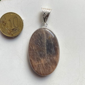 Black Moonstone Gemstone Bezel Pendant Necklace