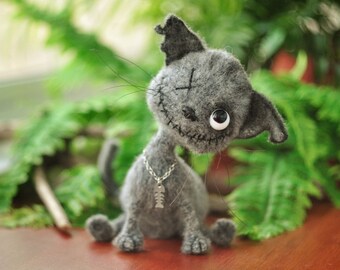 Zombie the Cat Plushies - Collectible Kawaii Stuffed Animals Plush | Cute Miniature Kitten Toy for Cat Lovers, Children, Birthday Gifts