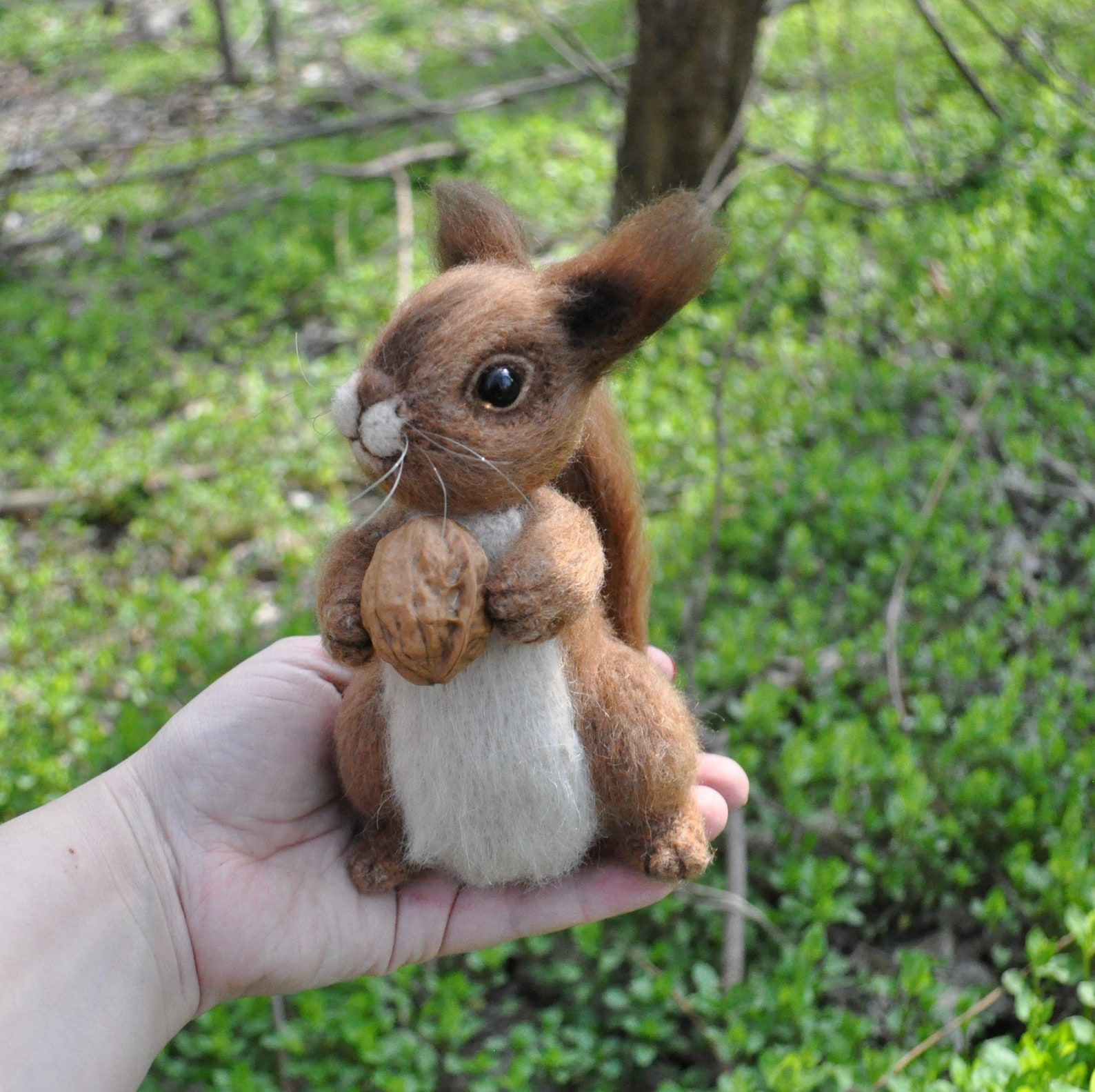 Realistic stuffed little squirrel toy figurine ooak wild Etsy