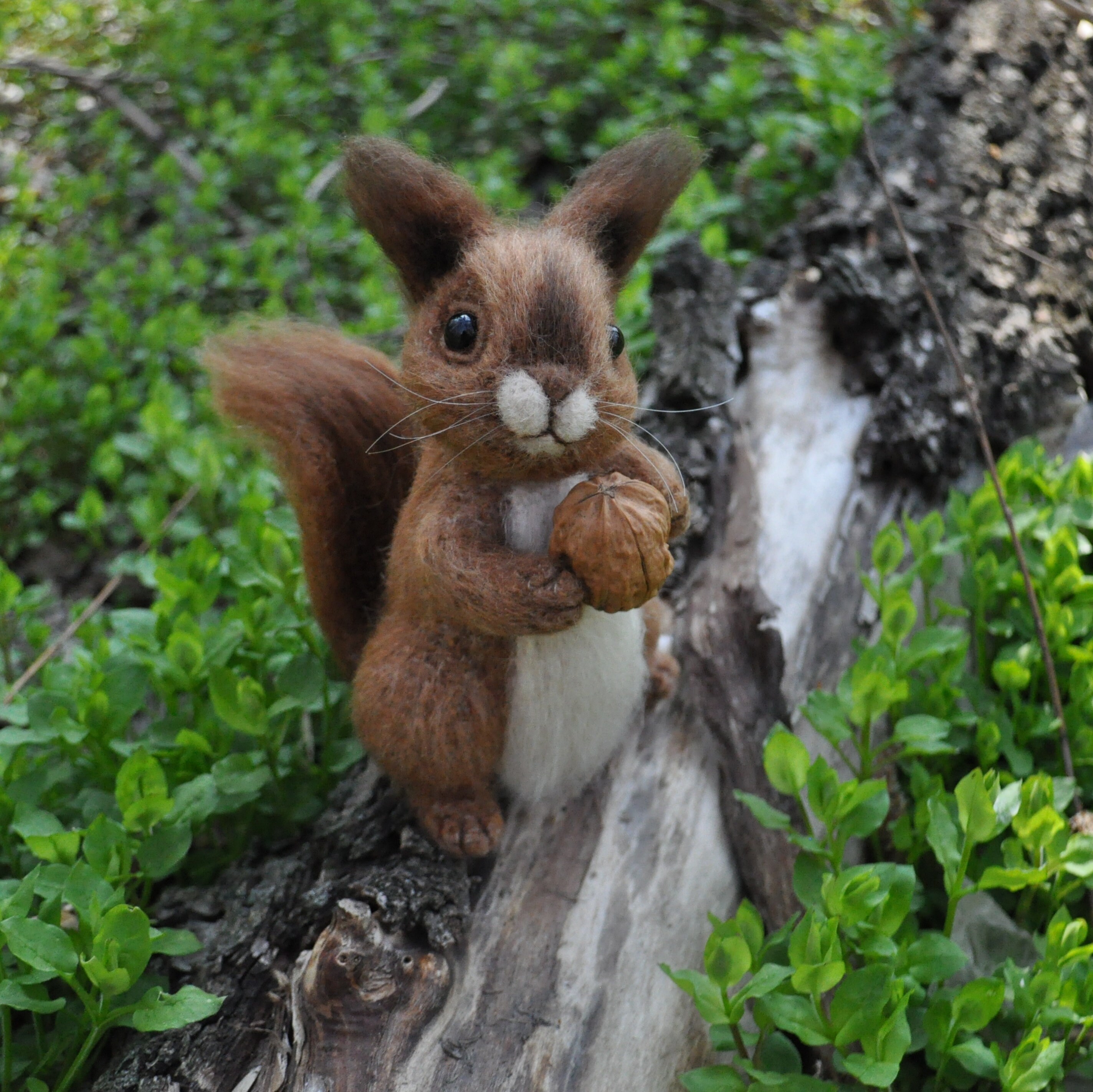 Realistic stuffed little squirrel toy figurine ooak wild | Etsy