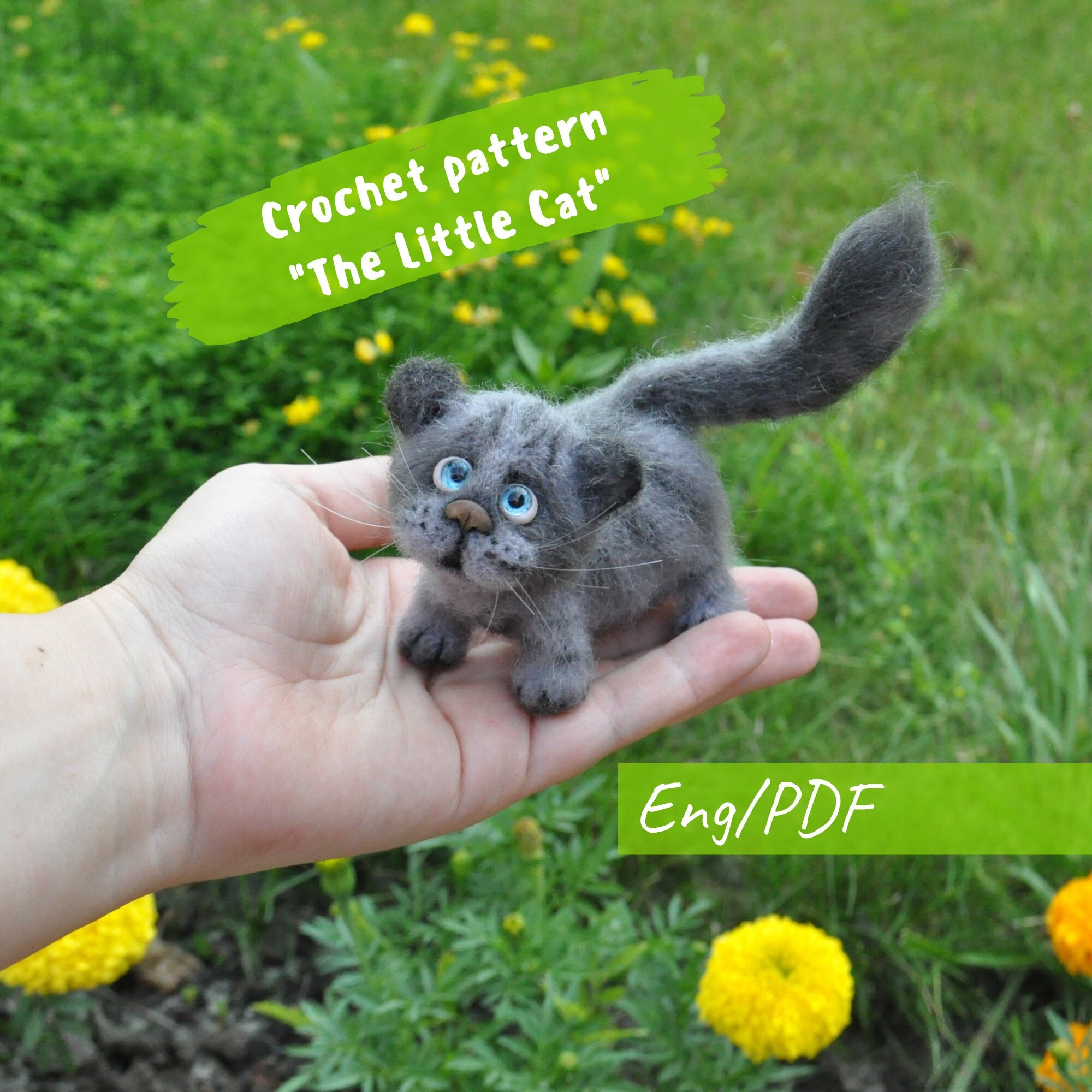 Amigurumi Crochet pattern Little kitten, Instant Digital Download PDF, Stuff Animals, crochet cat clear tutorial, pets for Blythe
