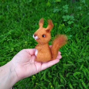 Crochet tiny squirrel, interior stuffed toy, unique home decor, cute present for squirrel lovers