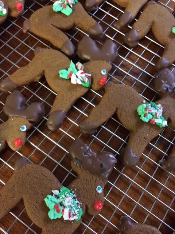 Christmas Cookies Rudolph Gingerbread Cookie Treats Vintage Etsy