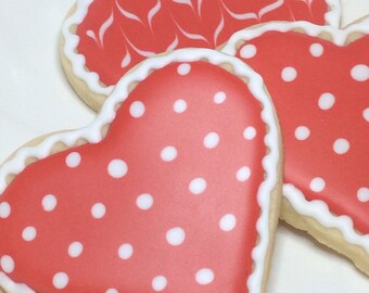 Valentine's Day Heart Cookies: Homemade Vanilla Sugar Cookies with Royal Icing