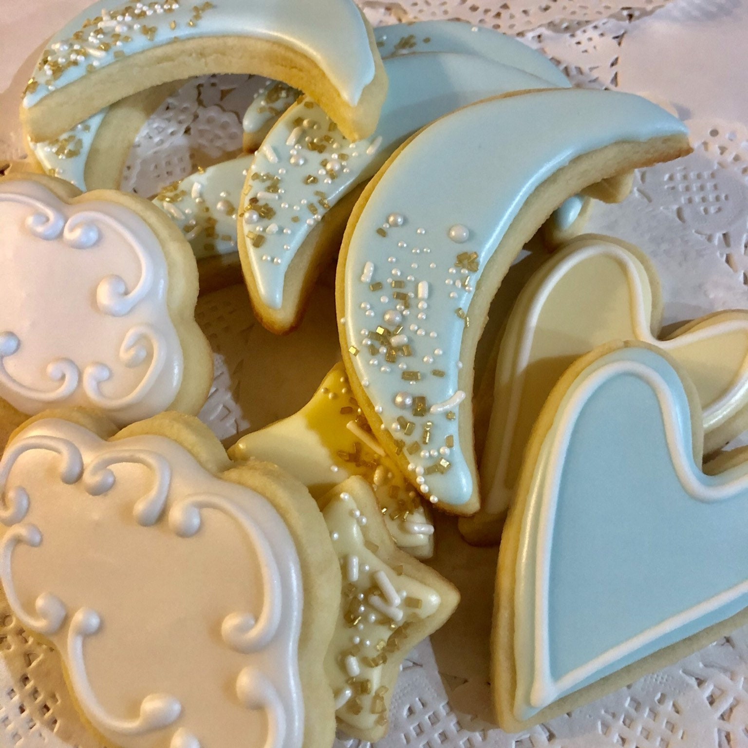 Over the Moon Baby Shower Cookie Favors - Whipped Bakeshop Philadelphia
