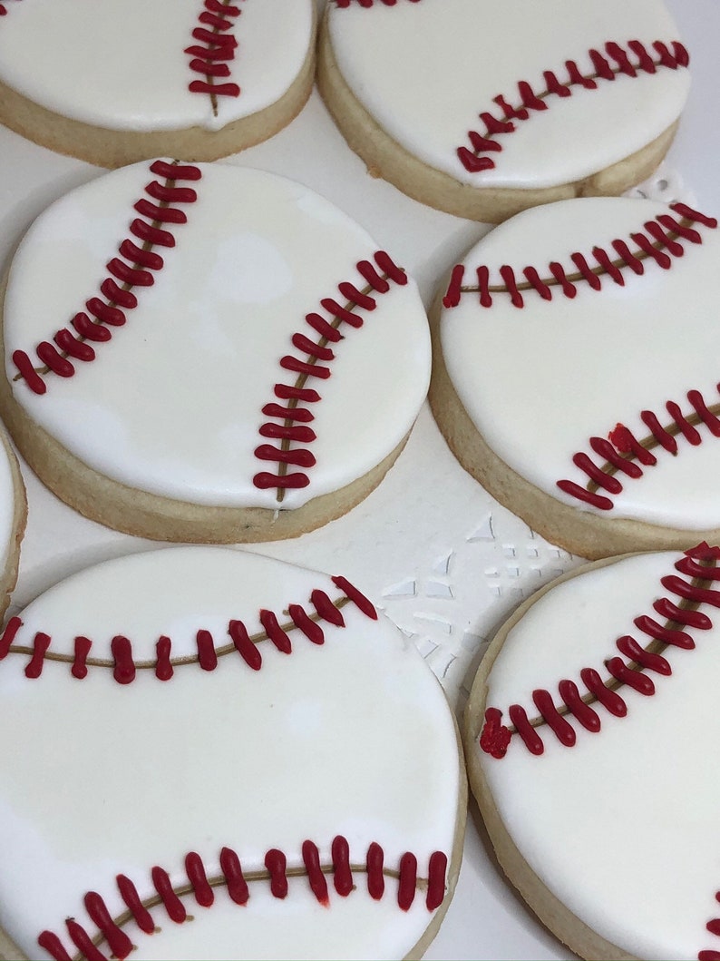 Baseball Cookies Fresh Baked and Heat Sealed Great For Etsy