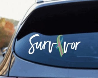 Calcomanía de cáncer de mama metastásico, calcomanía de sobreviviente de cáncer, pegatina de sobreviviente, lazo de sobreviviente, concientización sobre el cáncer, calcomanía de vinilo, cáncer de mama