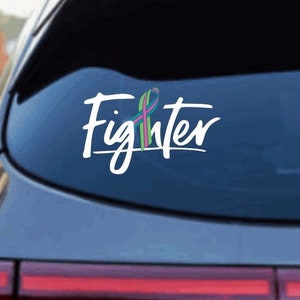 Metastatic Breast Cancer Decal, Cancer Fighter Decal, Fighter Sticker, Fighter Ribbon, Cancer Awareness, Vinyl Decal, Breast Cancer