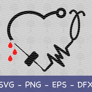 Download Digital File Butterfly Needle Heart Phlebotomist Etsy