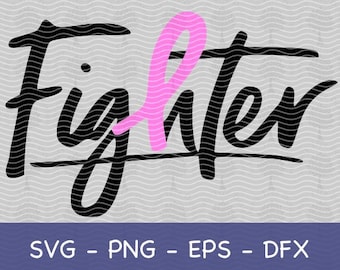 Cancer Fighter SVG, Cancer Awareness Ribbon SVG, Fighter Ribbon SVG, Cancer Fighter png, Awareness Ribbon Cut File, Fighter Cricut Cut File