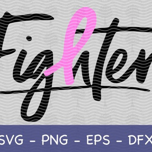 Cancer Fighter SVG, Cancer Awareness Ribbon SVG, Fighter Ribbon SVG, Cancer Fighter png, Awareness Ribbon Cut File, Fighter Cricut Cut File