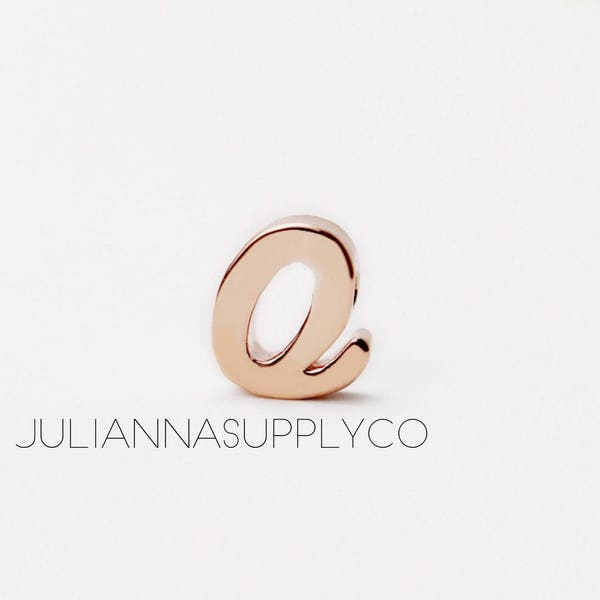 Rose Gold Initial Letters O Charms Cursive