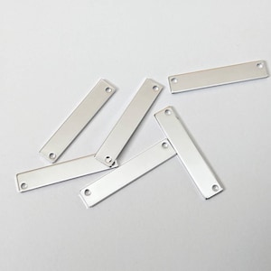 5 Pendenti Bar in Argento (36x7) per Collane a Barre Incise Stamping Incisione