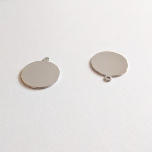 10 Silver Single Hole Coin Pendants for Stamping Engraving