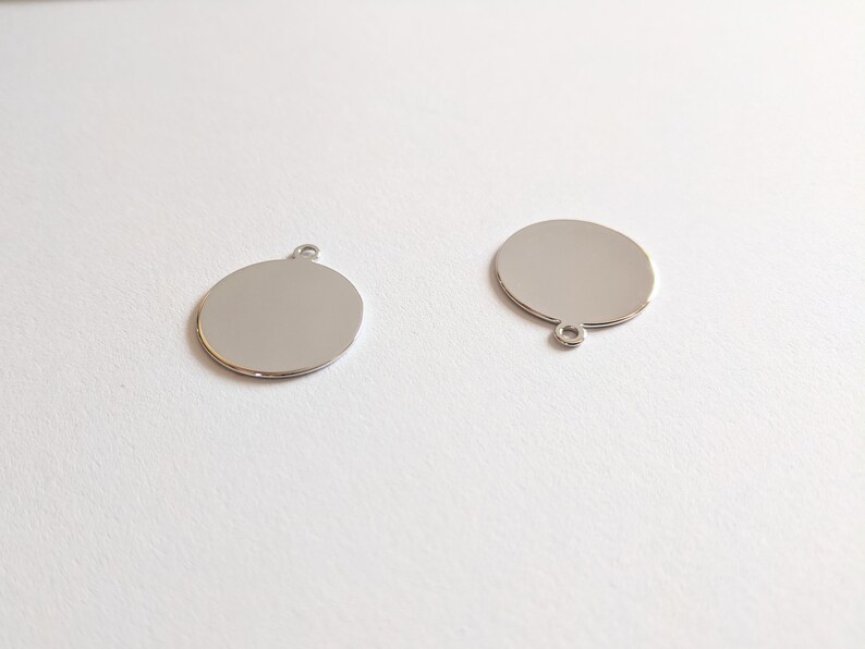 10 Silver Single Hole Coin Pendants for Stamping Engraving