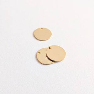 5 Gold Einzelloch Scheiben Anhänger 15mm zum Stempeln Gravur