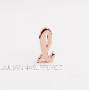 Oro Rosa Letras Iniciales L Charms Cursiva
