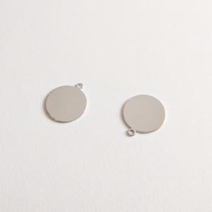 5 Silver Single Hole Coin Pendants for Stamping Engraving