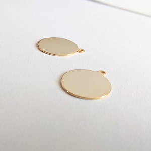 10 Gold Single Hole Coin Pendants for Stamping Engraving